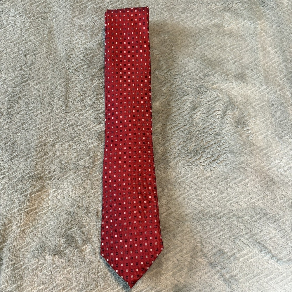 NAUTICA 100% Silk Tie Men's Red White Blue Necktie NEW